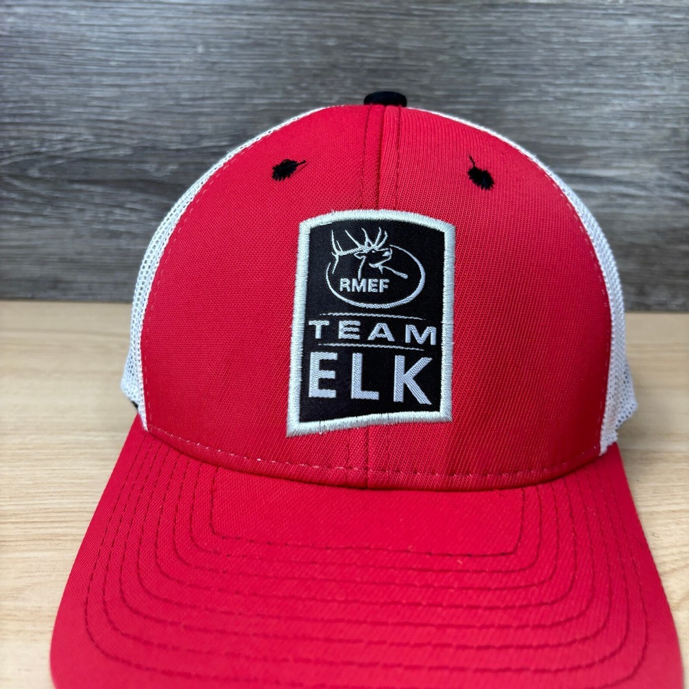 Rocky Mountain Elk Foundation Hat Cap Strap Back Red Team Elk RMEF Adjustable - Picture 2 of 11